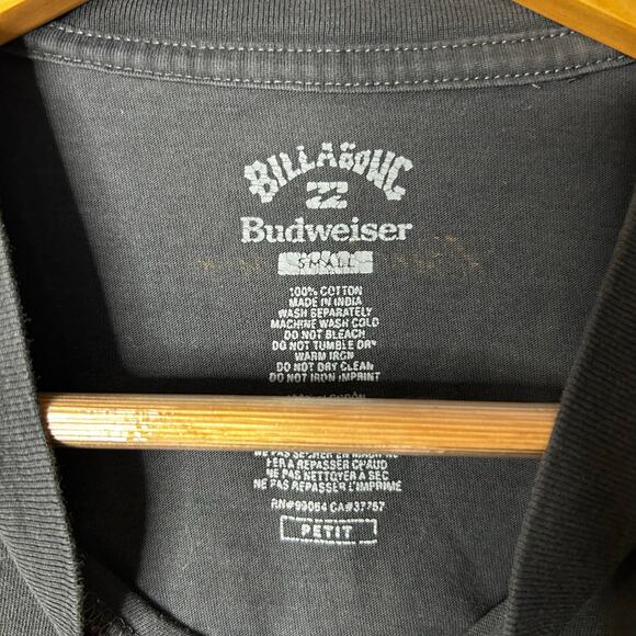 Billabong x Budweiser Graphic Tee Shirt Men's Small Charcoal - Picture 6 of 8